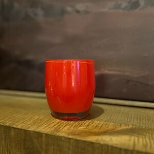 Glassybaby Hand Blown Votive Candle Holder Seattle Sunset Red Orange